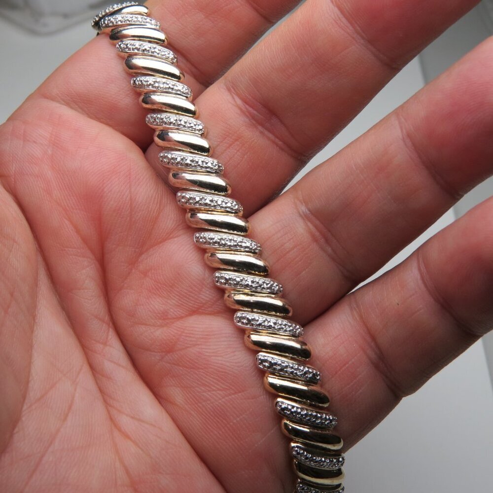 14k Sterling Silver Diamond Bracelet